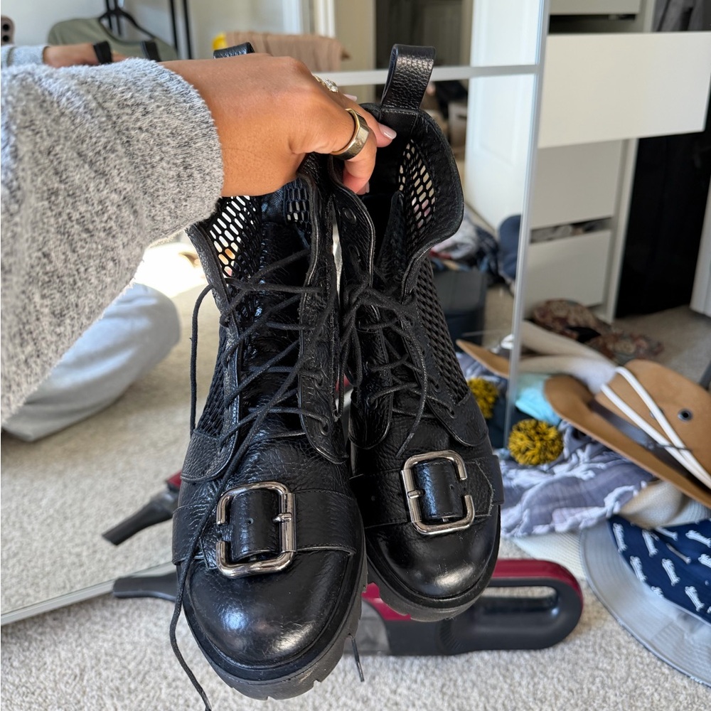 black buckle boots